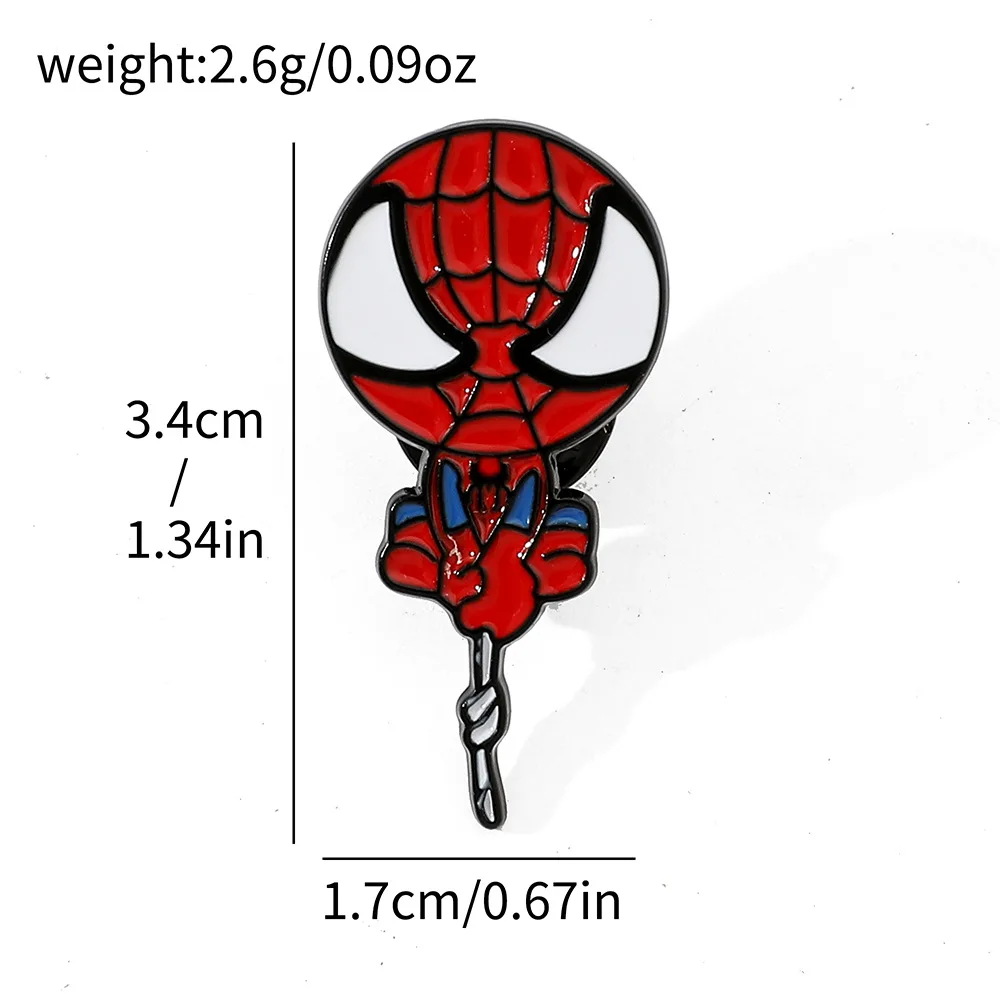 アクション映画漫画スパイダーマンブローチ人格スパイダーマンエナメルピン金属エンブレムジュエリーバックパック衣類付属品
