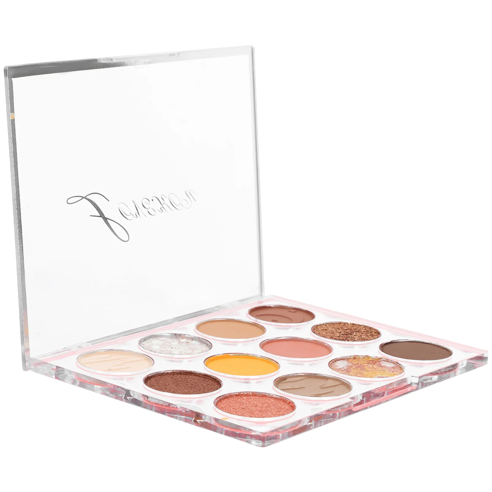 อายแชโดว์ Palette 12 สี Glitter แต่งหน้า Shimmer Powder ขนาดกะทัดรัดน้ําหนักเบาผู้หญิงกลางแจ้ง Highlight Shadow