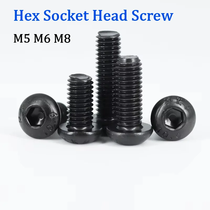 10Pcs M5 M6 M8 Grade 10.9 Carbon Steel ISO7380 Flange Mushroom Button Head Socket Allen Screw CNC Milling Tool Holder Bolt