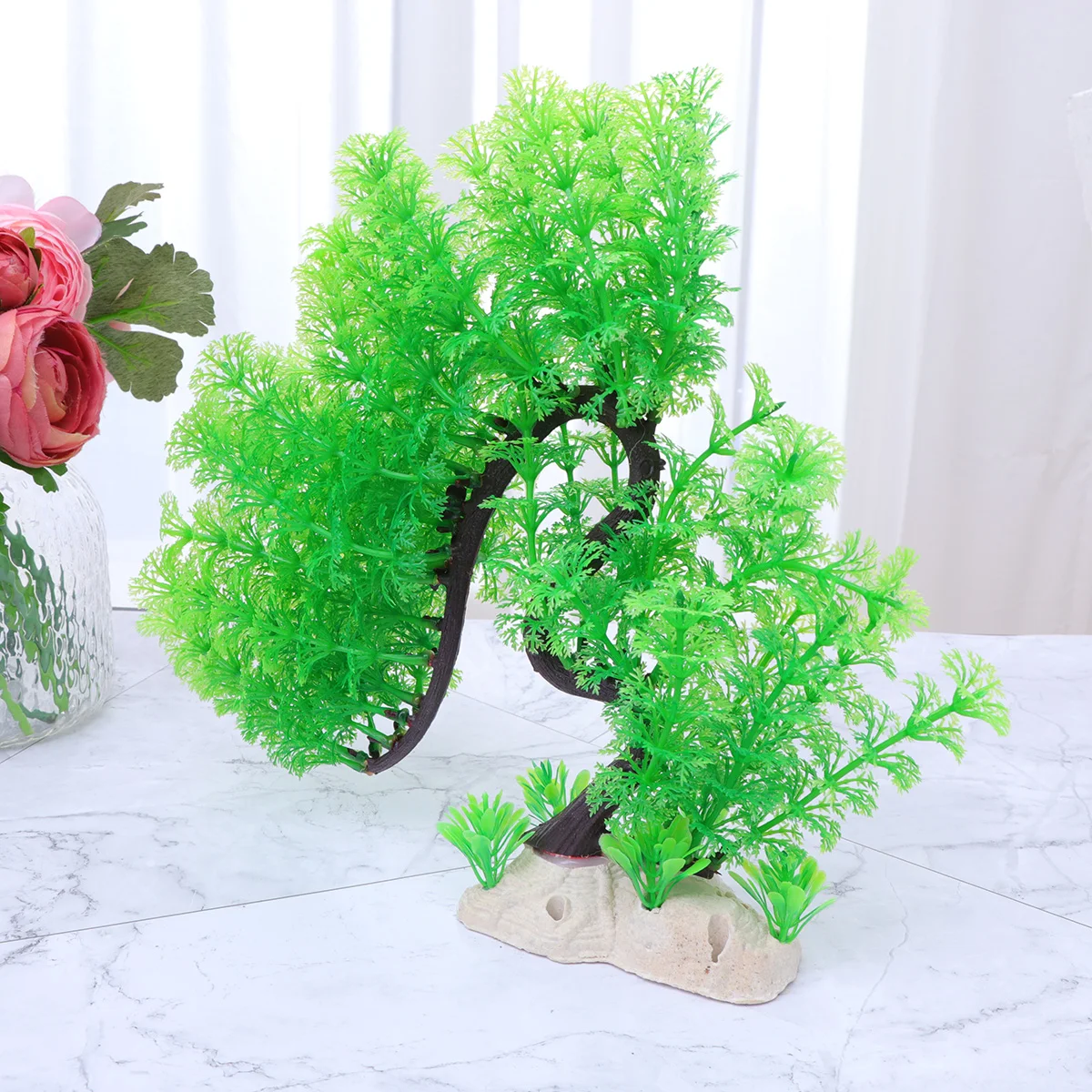 

Realistic Artificial Aquarium Plant Tree Fish Tank Decoration For Fresh Salt Water Natural Landscape Ornament Green