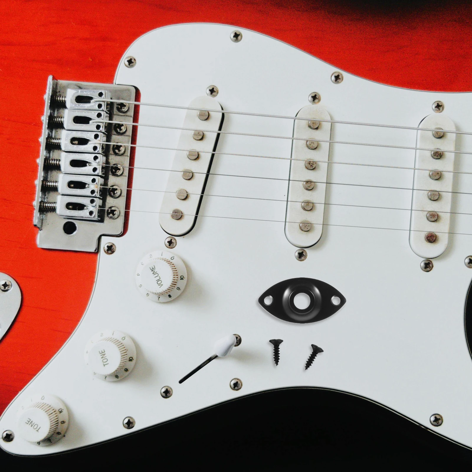 

1 set 1 Set Durable Electric Socket Plate Replacement Metal Jack Plate For Guitar Input Output Protection Unique Design Easy