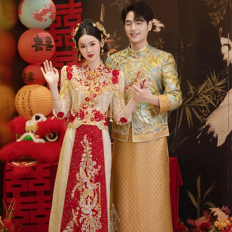 New style wedding dress for going out a Chinese-style toasting