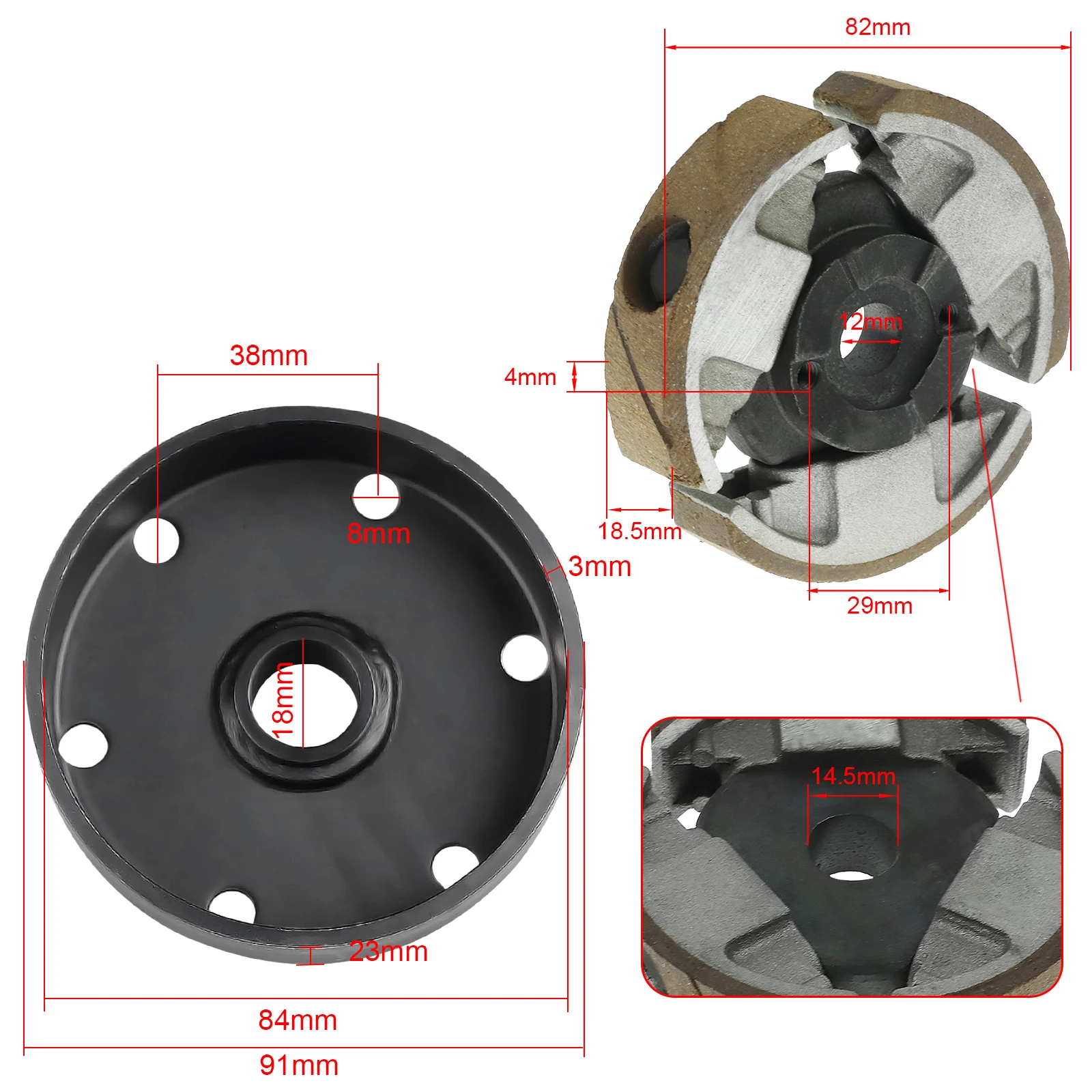 Clutch Pad & Clutch Flywheel Basket Compatible with KTM50 KTM 50 SX Pro Sr Lc Junior Senior Mini Adventure Senior