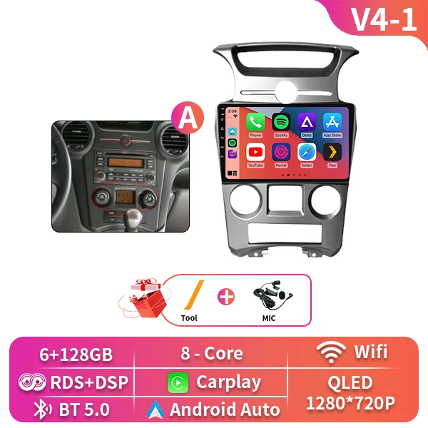 Auto Android Voor Kia Carens UN 2006-2012 5G wifi BT Draadloze Carplay Scherm Radio Stereo Multimedia Speler GPS Navigatie DVD