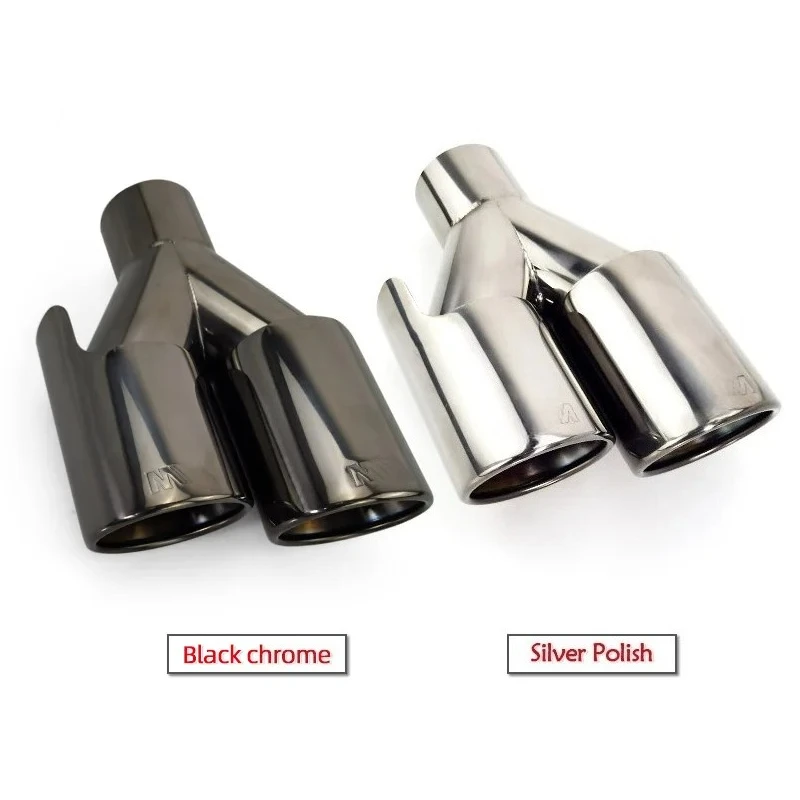 1 Pair Factory Export M Style Black Chrom stainless Steel Exhaust Dual Pipes for Car Bmw Modify Muffler Tail Tips
