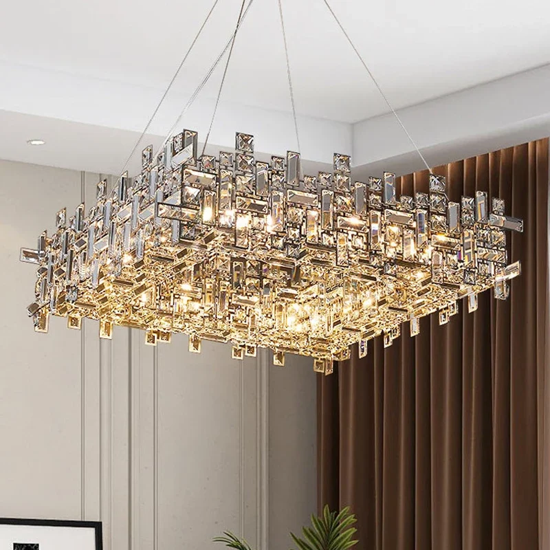 Luxury Chrome LED Crystal Chandeliers Home Villa Living Dining Room Lighting Decorate Indoor Ceiling Pendant Llights Fixtures - Image 3