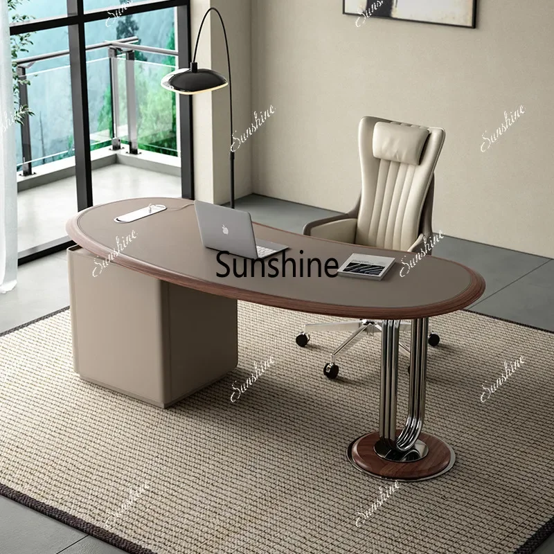 

YRetro style, desk Italian minimalist home office, solid wood