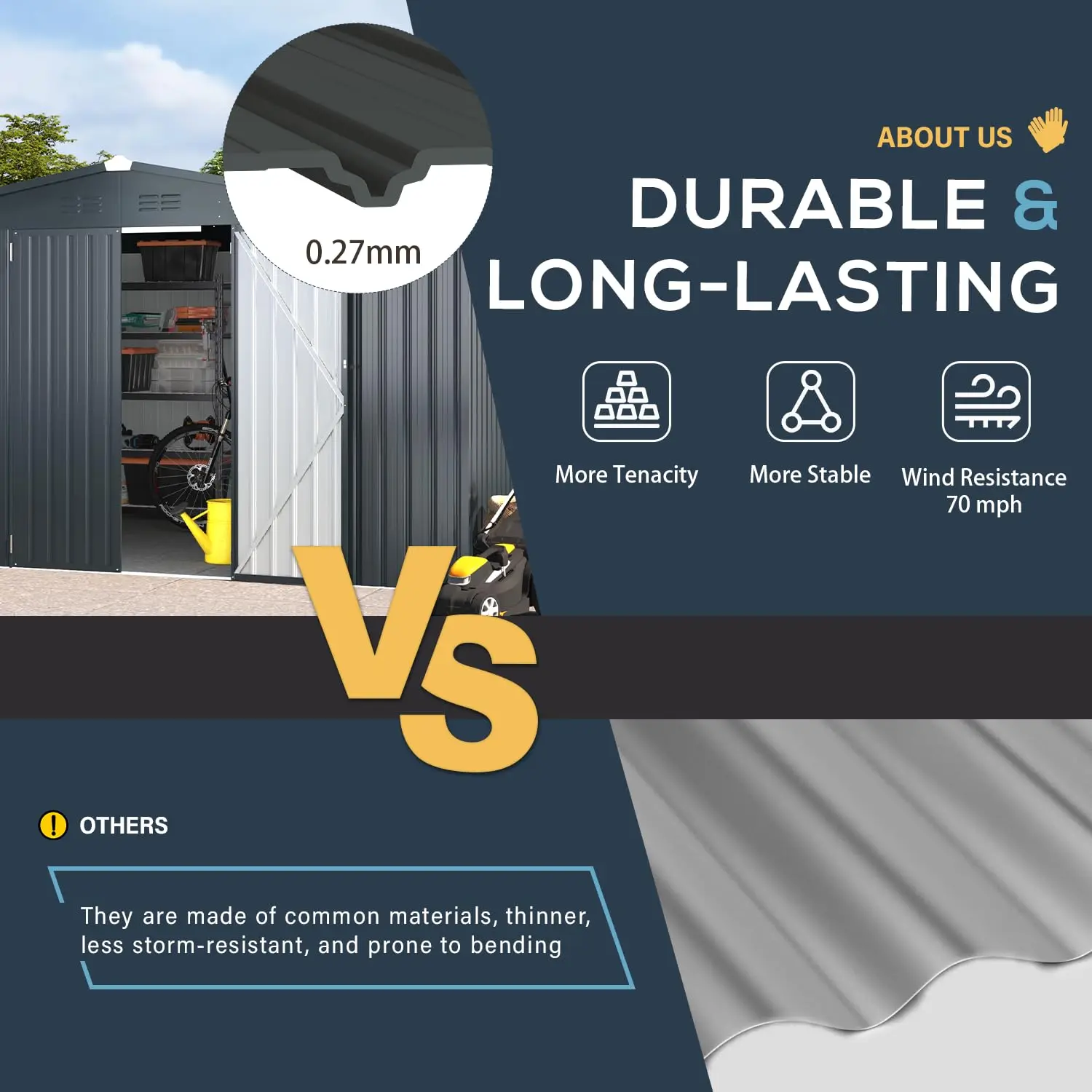 Large Metal Outdoor Garden Storage Shed 12x10 Lockable Tool Shed Backyard Outside Dark Grey, Customized