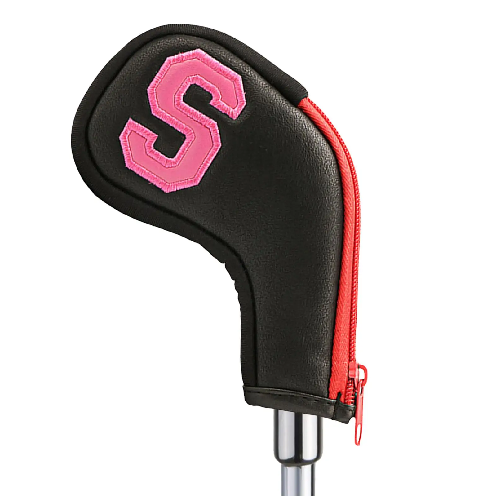 Golf Head Cover Irons Set PU Leather Water Resistant Zip Magnetic Closure Protector with Tagged Numbers for Range Use