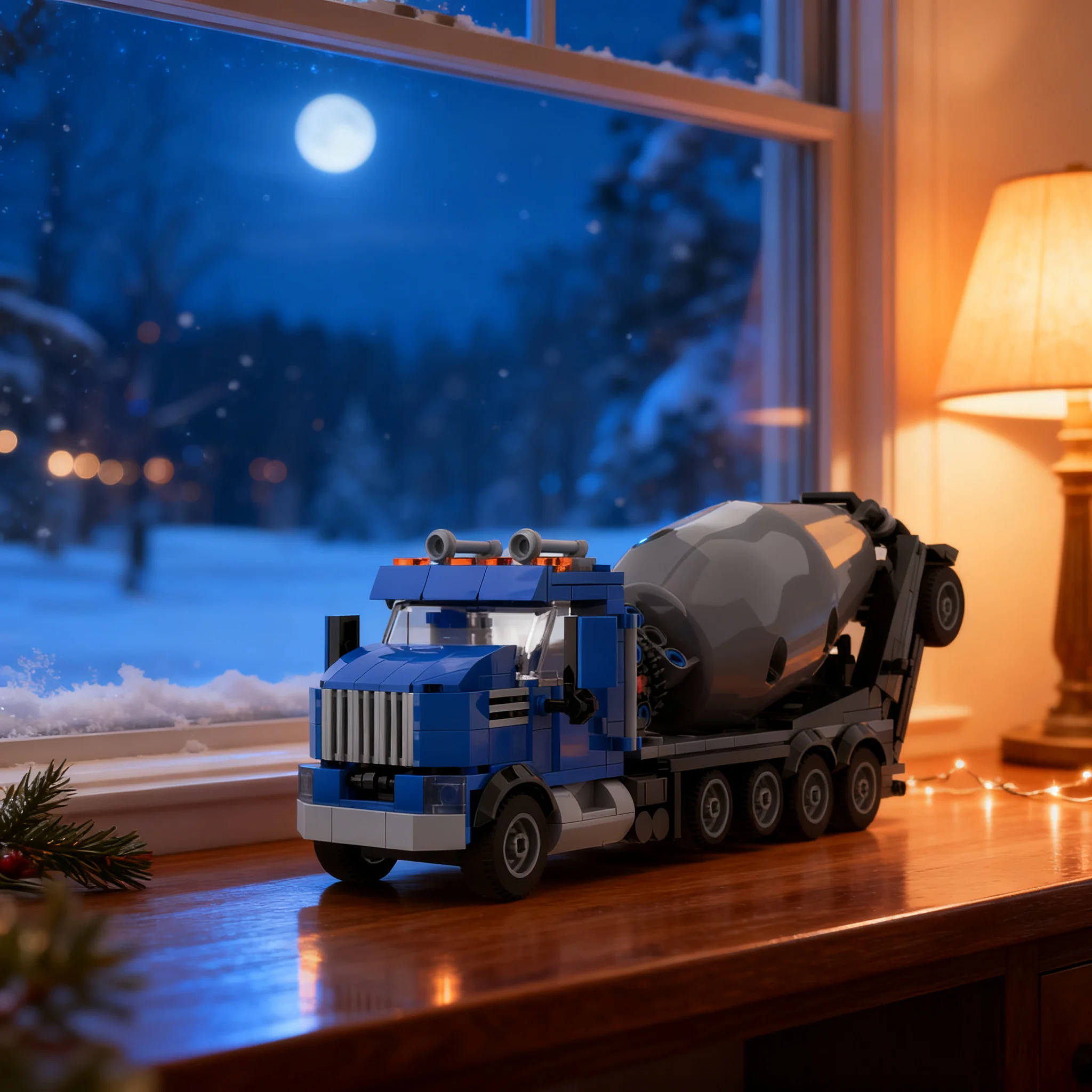 413pcs MOC 12x4 Cement Mixer Truck City Model Building Blocks Christmas Gift Toys Architecture Brick Collection Craft Display
