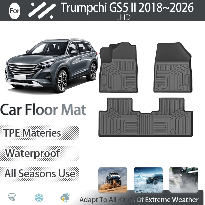 Car Floor Mats For GAC Trumpchi GS5 II Dodge Journey MK2 2018~2026 Waterproof Pads LHD Foot Carpets Floor Cover Auto Accessories