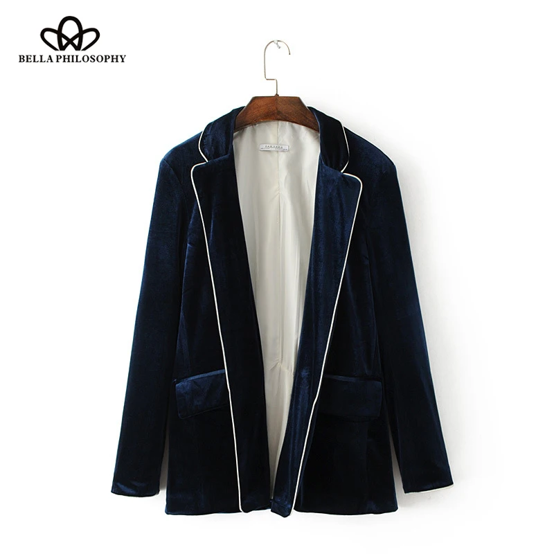 

Bella Philosophy осень-зима женский бархатный пиджак модная верхняя одежда пальто для женщин пижамный стиль повседневная женская куртка с карманами
