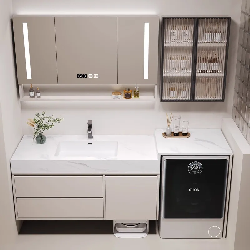 

Washing machine balcony integrated cabinet, toilet washbasin bathroom cabinet, rock slab washstand