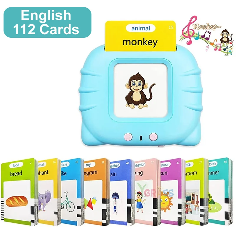 Lernspielzeug für Sprache und Lesekompetenz, sprechende Lernkarten, Kinderspiele, Hörbuch, Geschenk, russisches Alphabet, Spanisch, Französisch