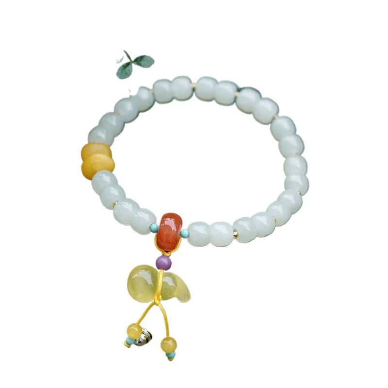 

*Hetian Jade String 7*8*mm Jade Pendant Bracelet Gift Beaded Bangle Men Women Holiday Gifts Luxury Fine Jewelry