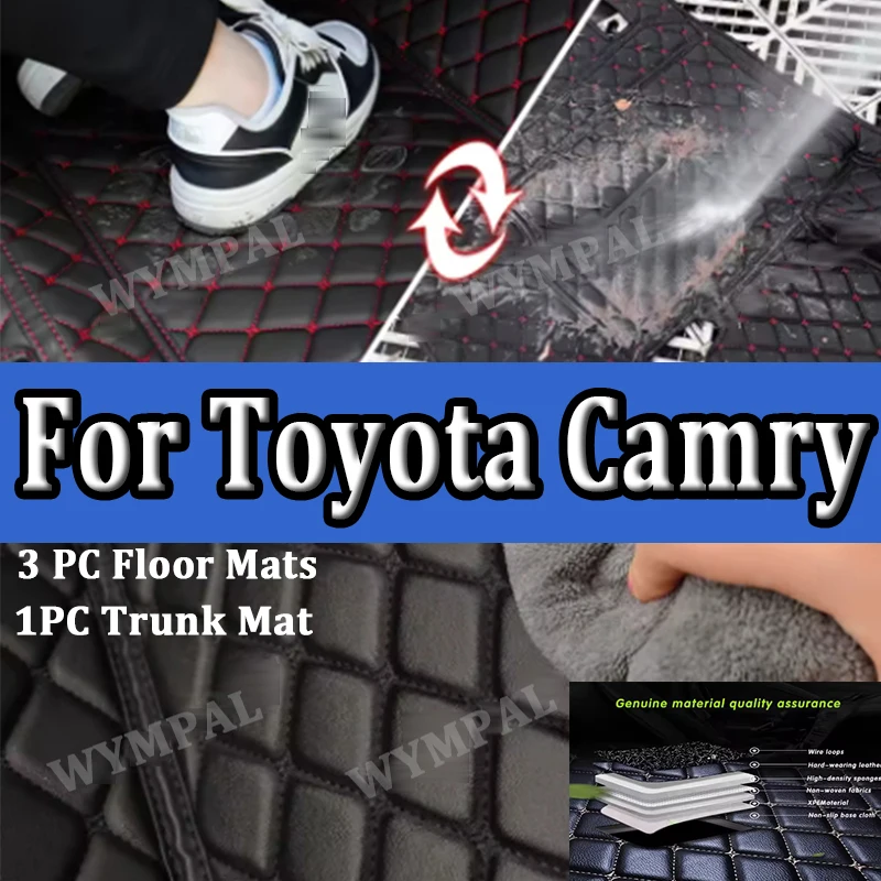 

Luxury Car Floor Mats For Toyota Camry 2012-2017 2013 2014 2015 2016 Custom Auto Foot Pads Automobile Carpet Cover interior Mats