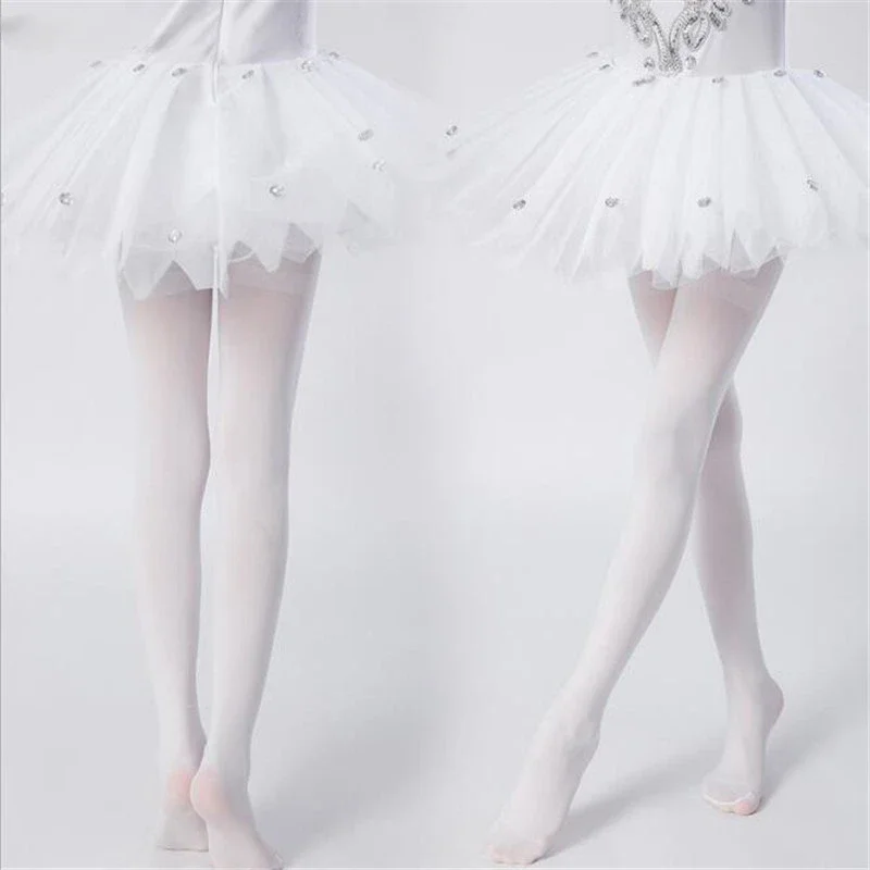 Summer Spring Candy Color Kids Pantyhose Ballet Dance Tights for Girls Velvet Solid White Stocking