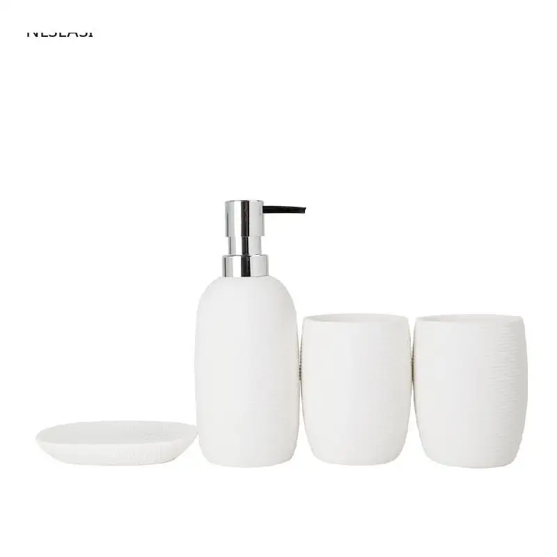 

Four-piece Suit Creativity Resin Liquid Soap Dispenser Toothbrush Holder Box Gargle Cup Home Bathroom Accessories Set