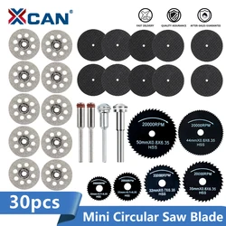 XCAN 30pcs Mini Circular Saw Blade Set Metal Cutting Disc for Dremel Rotary Tools Wood Carving Disc Sanding Grinding Wheel