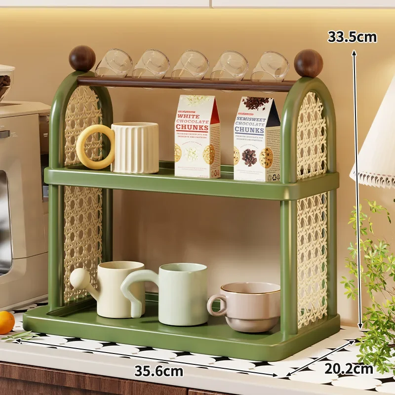 a8+ desktop high-value cup rack tea table multi-layer medieval tea cup storage multi-functional water cup drain rack