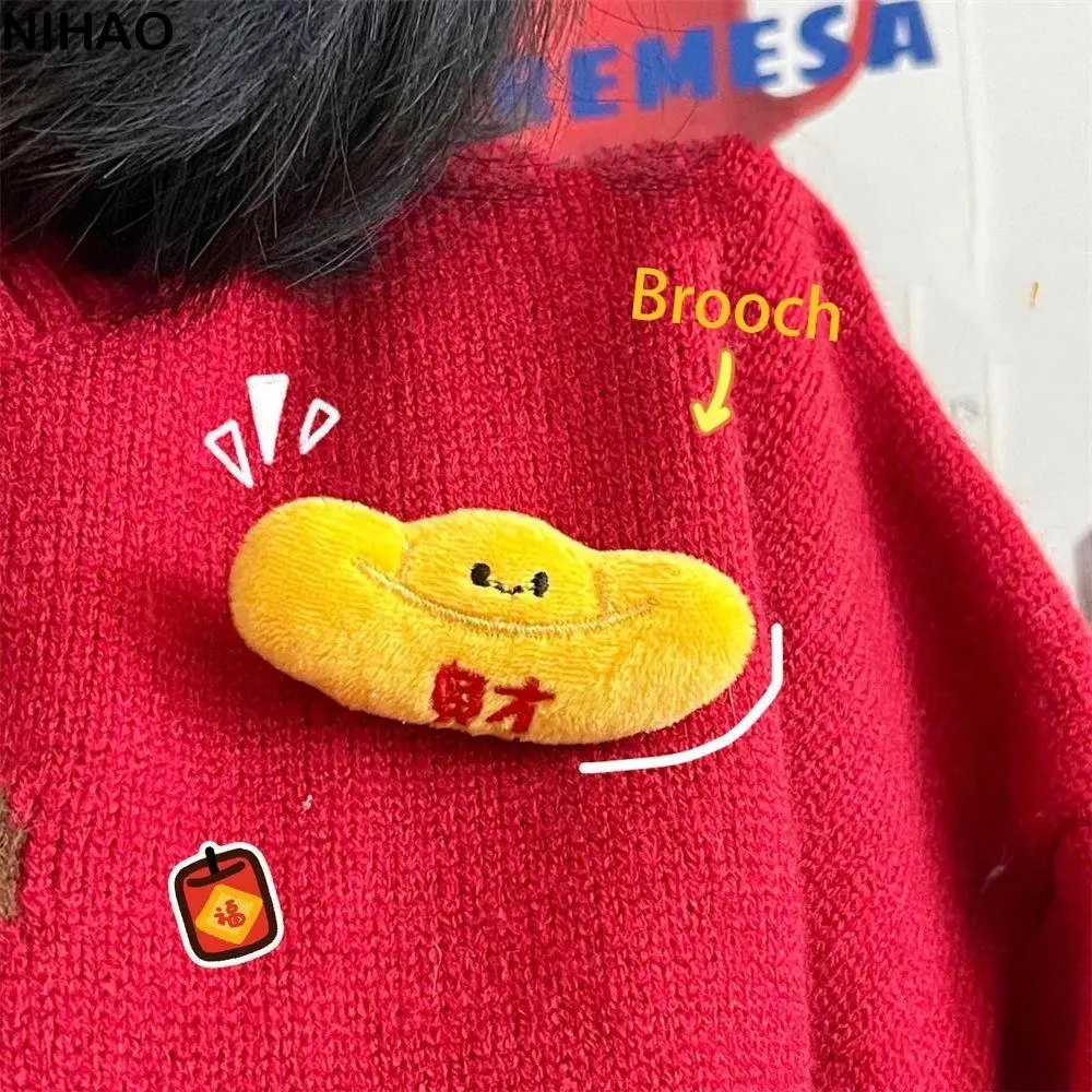 

Embroidery Children Red Hairpin Yuanbao Cloth Chinese New Year Headwear Tang Suit Hair Clip Girl Hair Accessories