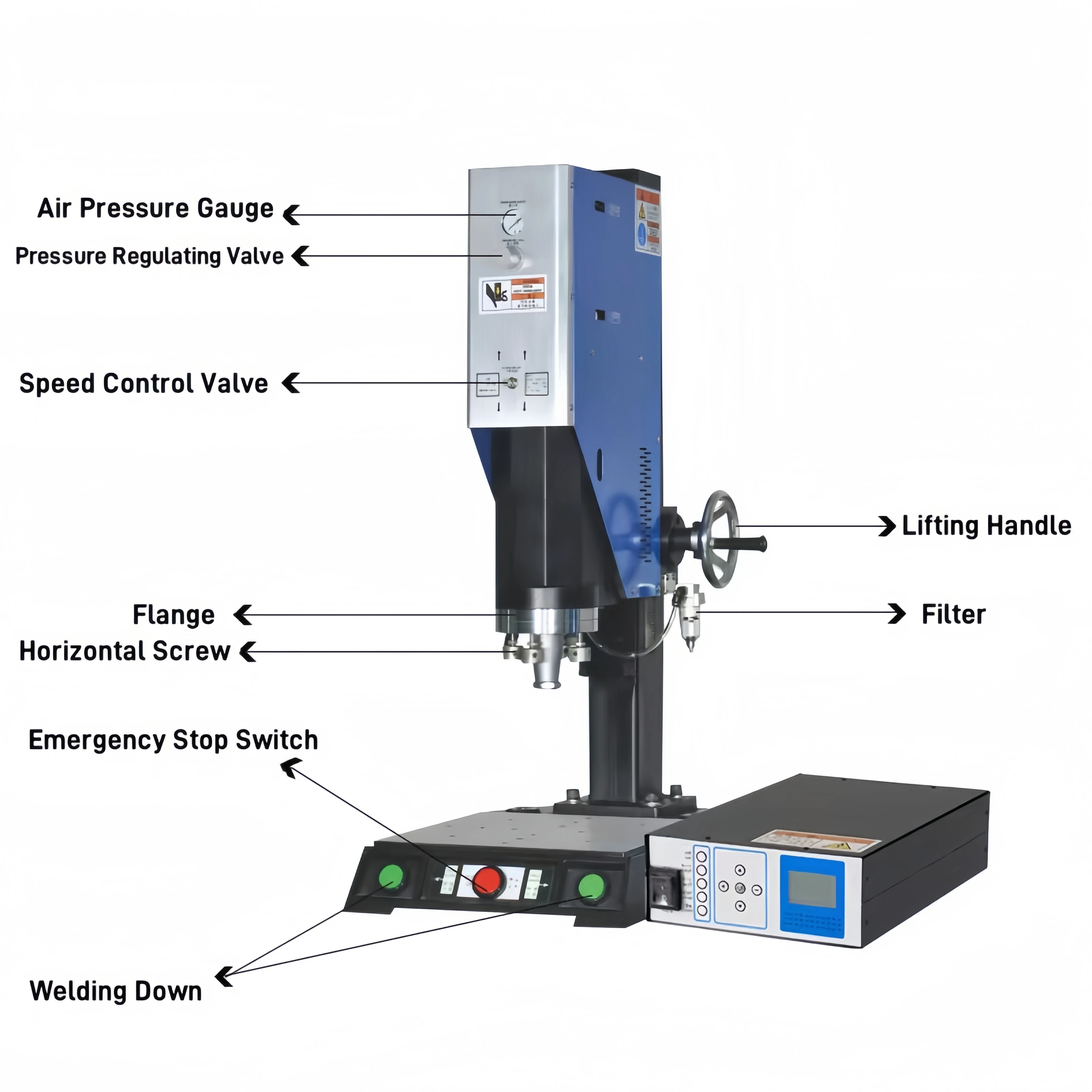 

15K 2600W Automatic Frequency Tracking Ultrasonic Welding Machine For ABS PP Plastic Welding PSA Slabs Case