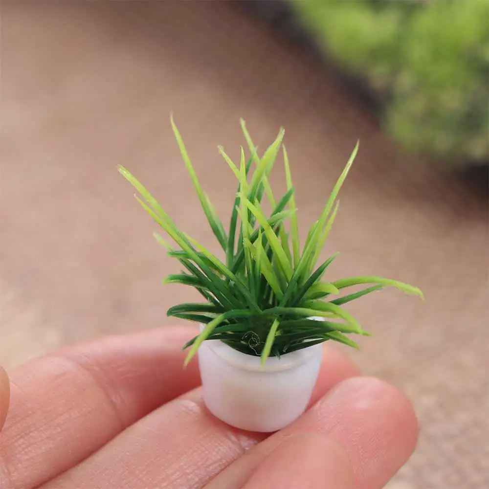 Simulation Plants Mini Tree Potted Mini 1:12 Dollhouse Simulation Potted Plants Resin Plastics Dollhouse Green Plant Children