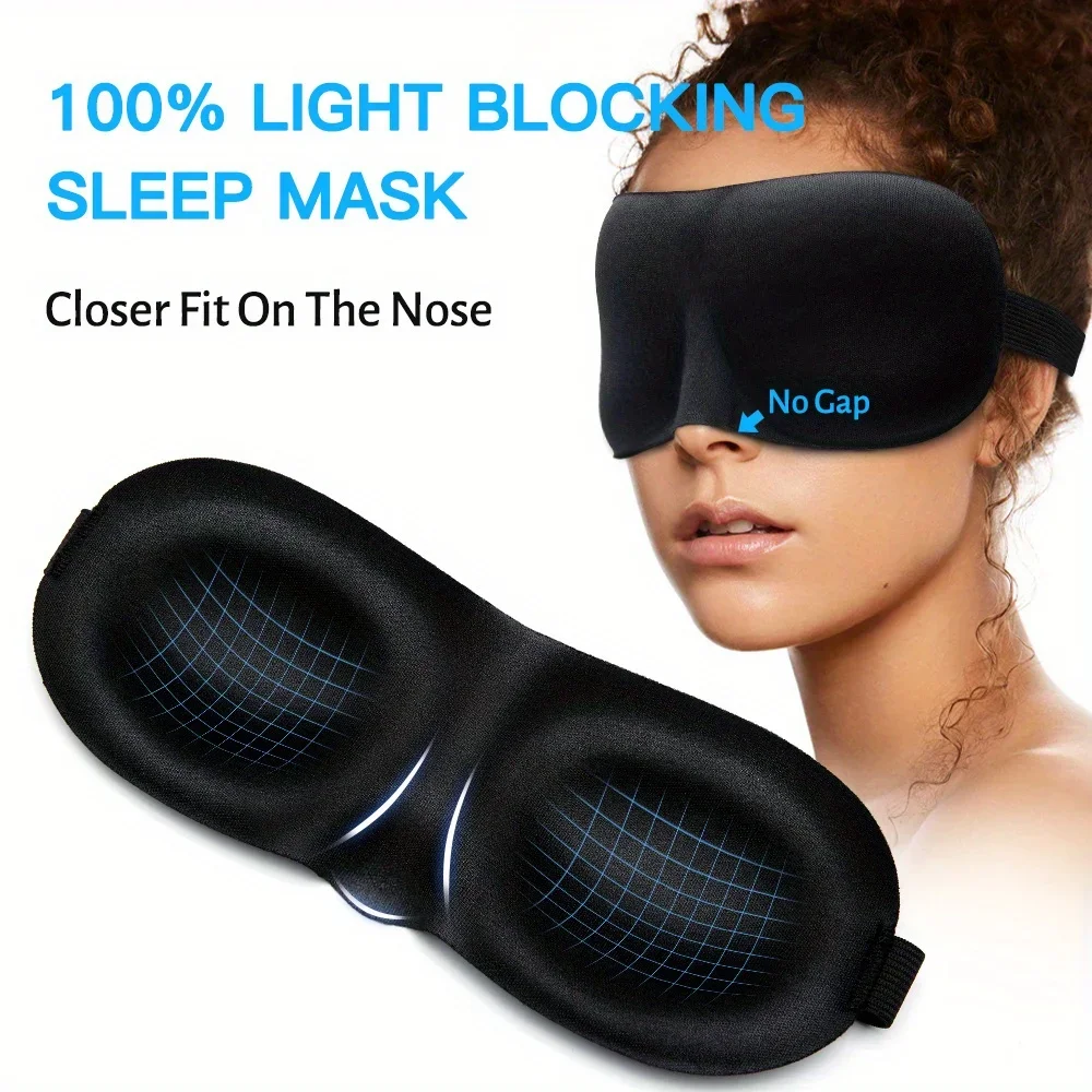 Ultra-Comfort 3D Sleep Mask: Soft Memory Foam, Light-Blocking Eye Mask for Restful Sleep - Perfect for Travel & Meditation