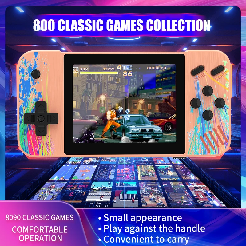 800 In 1 Games doodle Handheld Game Players Portable Retro Video Console Boy HD 3.5 Inch 1080*680 Resolution Color Screen Games