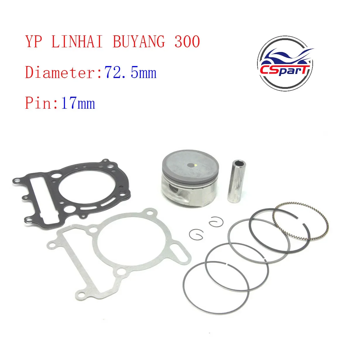 Racing 72.5mm Cylinder  Kit YP VOG 300 300CC Linhai JinLang QianJiang  Buyang Gsmoon XinYue ATV Buggy Scooter Parts