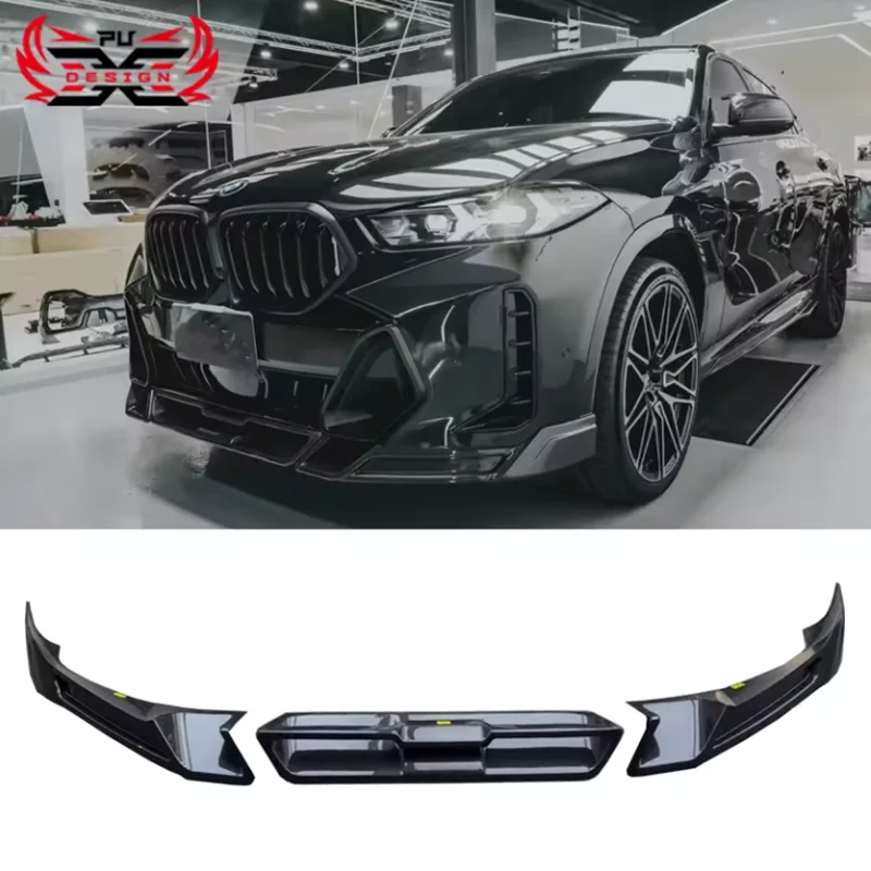 For BMW X6 G06 lci FD Style Carbon Fiber Front Bumper Front Lip Spoiler Body Kit