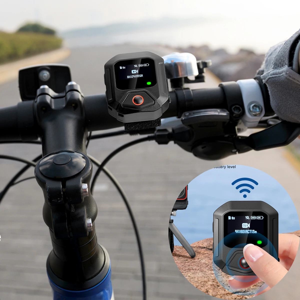 

Пульт дистанционного управления Bluetooth со встроенным GPS для камер Insta360 X5 ACE Pro 2 с экраном, ремешок на запястье, ремень для велосипеда, аксессуары для экшн-камер