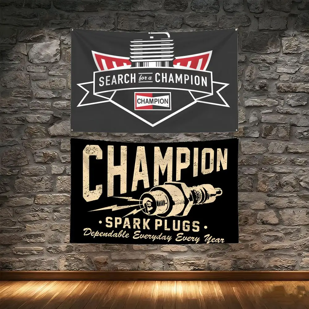 streetwear Champion Spark Plugs Flags Tapestry Creative Pattern Photo Living Room Wall Art Party Outdoor Decor