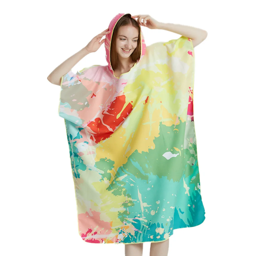 Surf Poncho Towel Poncho Quick-dry Towel Hoodie Microfiber Beach Robe Changing Poncho Swim Towel Beach Poncho For Adults