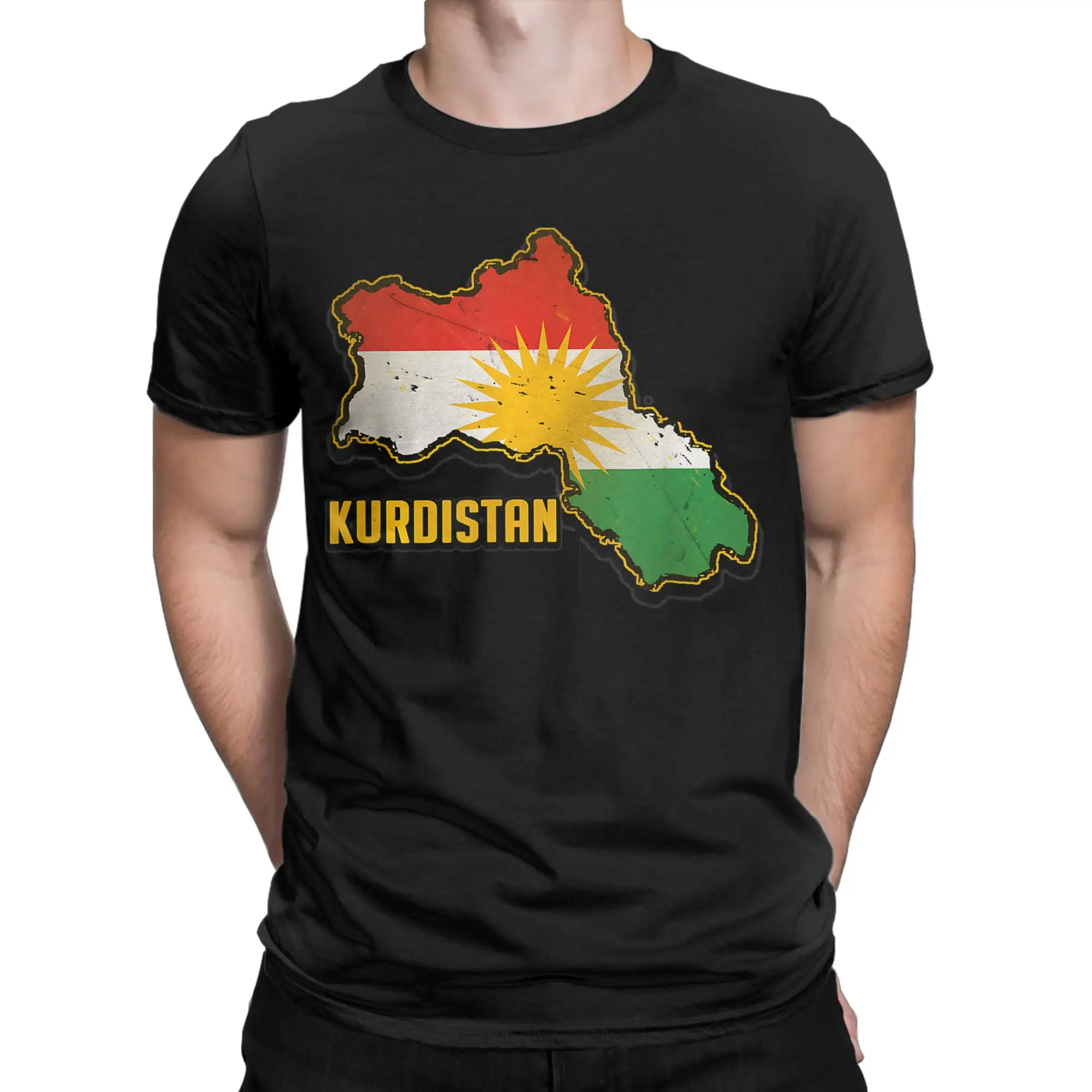 Kurdistan Map Kurdish flag T-Shirt  Fashion T Shirts Short Sleeves Y2K Retro Tshirt Summer Cotton O Neck 4XL 5XL 6XL Top Tees