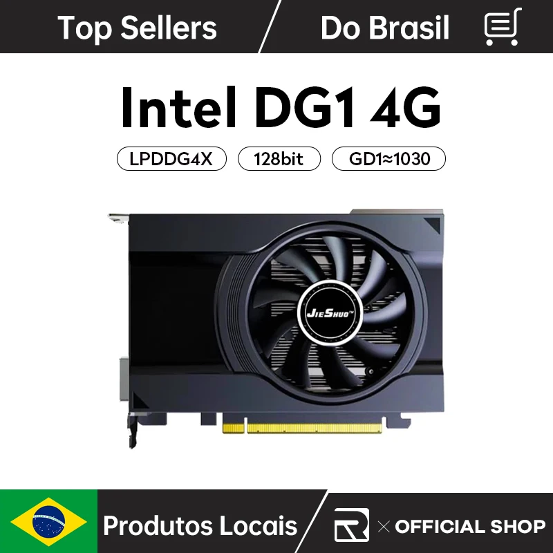 

Видеокарта JIESHUO LNTEL DG1 4 Гб, графическая карта LPDDG4X, GPU 128 бит, Φ 1 4g, Адаптированная для настольных компьютерных игр, офиса, KAS RVN