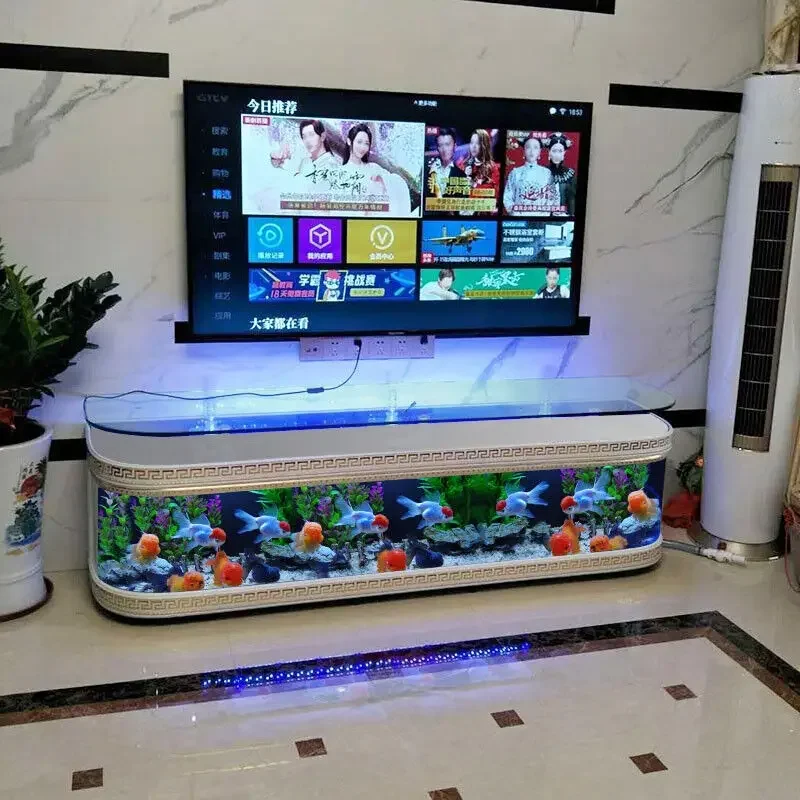 TV Cabinet Fish Tank Aquarium Creative Living Room Household Floor Fish Globe