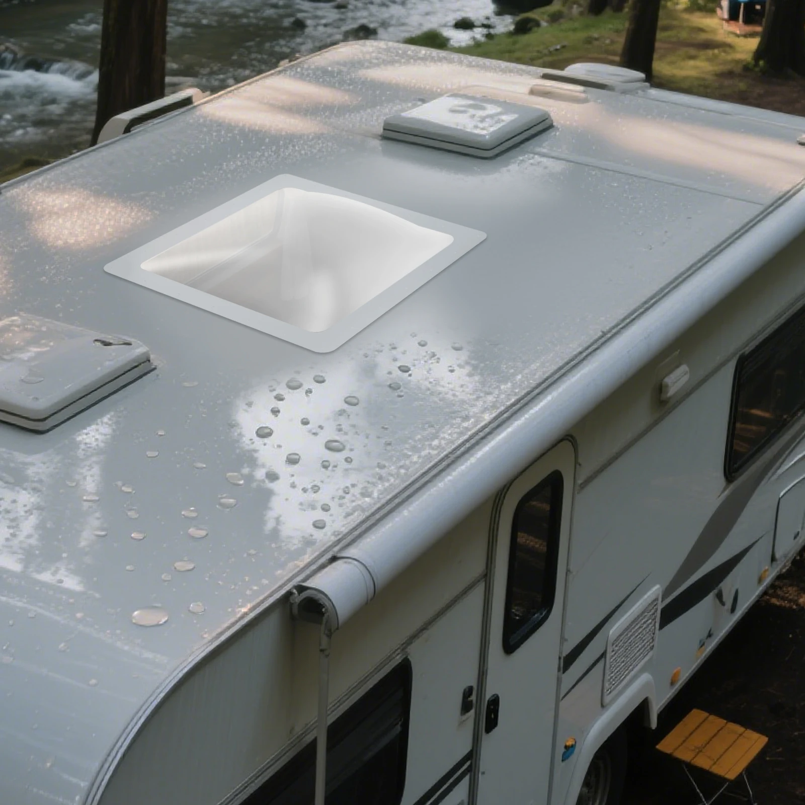 واضح PC RV كوة مقاومة للأشعة فوق البنفسجية العلاج قبة خارجية 3.77 رطل الوزن الصافي دائم استبدال مباشر 26x26in تركيب المسمار