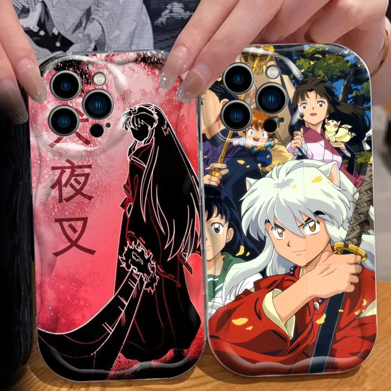 Anime Inuyasha Cute For Apple iPhone 15 14 13 12 11 XS XR X Pro Max Plus Wave Oil Funda Cover Phone Case