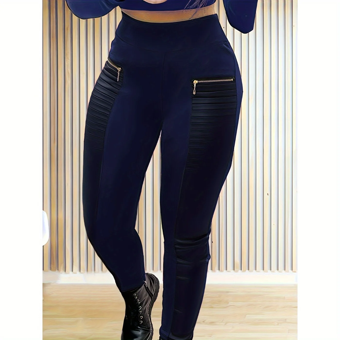 

Casual Solid Color Patchwork Oversized Pants