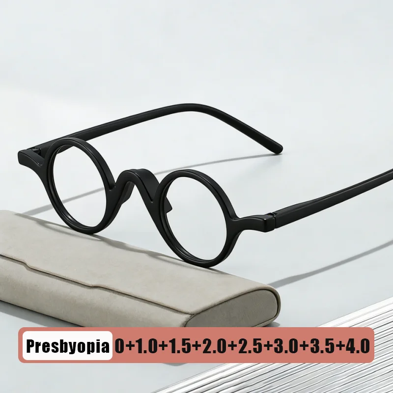 

Women's Blue Light Protection Presbyopia Glasses Retro Round-Frame Ultra-Light Reading Glasses Prescription with 0 To +4.0