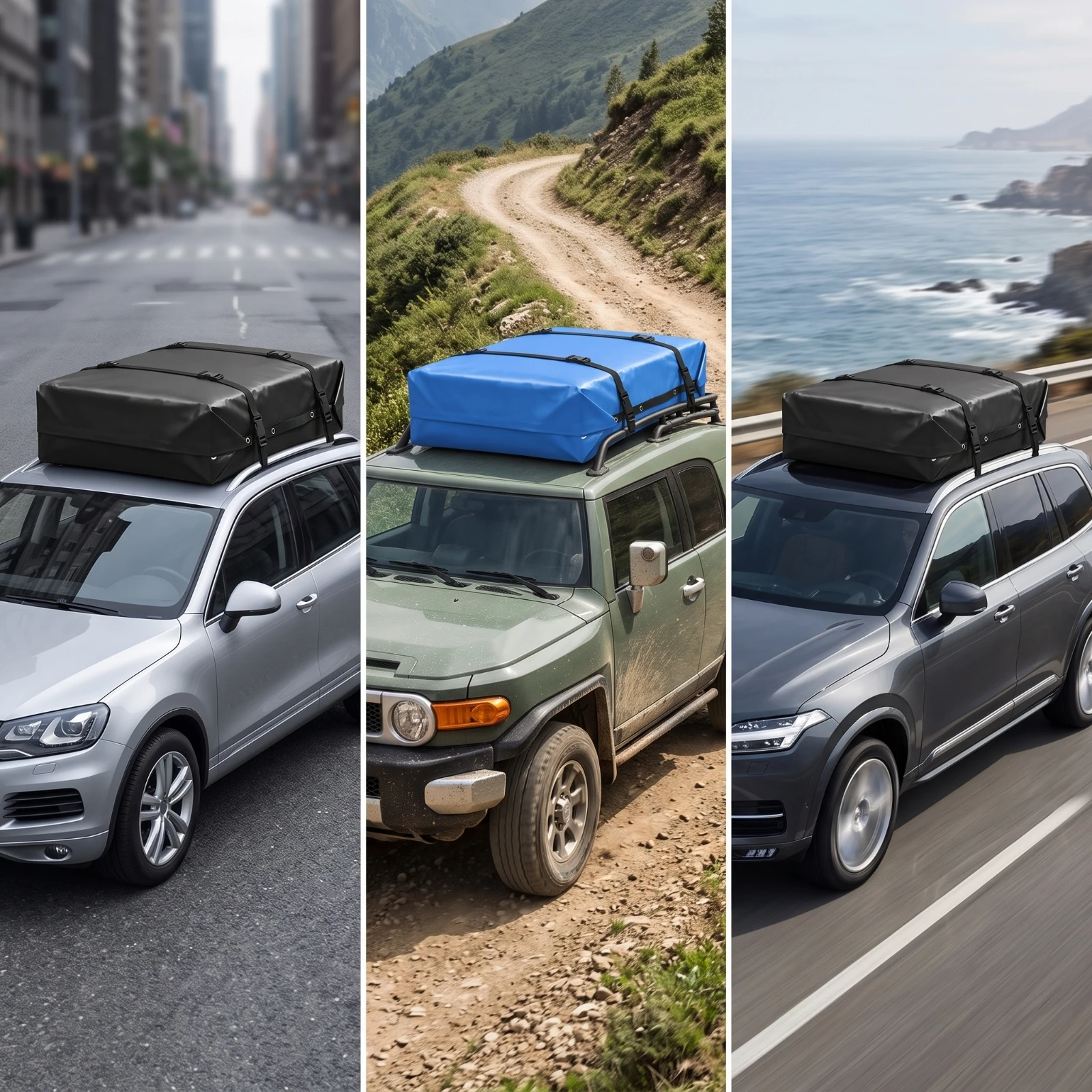 Cargo Bag with Roll-Top Closure Waterproof Car Roof Cargo Bag Luggage Soft-Shell Streamlined for Travelers, Road Trips, Camping