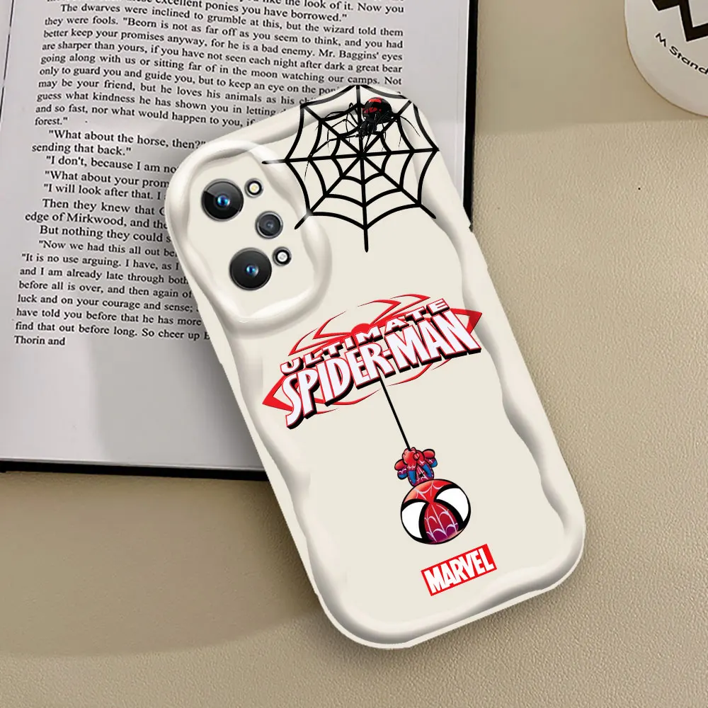 Cartoon Marvel Funny SpiderMan Case For VIVO V30 V30E V29E V27E V27 V25 V25E V23 V23E V21E V20 V15 Y17 Y17S Y16 5G 3D Wave Cover