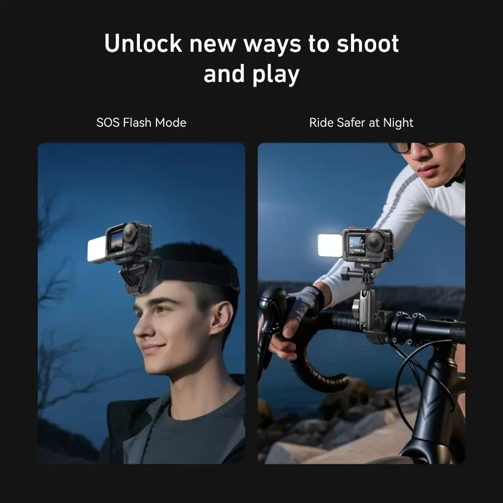 Mini luce selfie Luminosità regolabile Luce di riempimento impermeabile Luce video LED a sgancio rapido per DJI Action 4/5 Pro