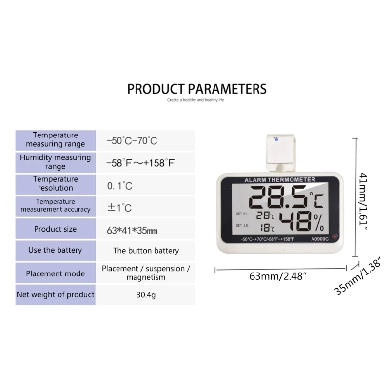 Termometer Dalam Ruangan Digital LCD Higrometer Kelembaban Meter Alarm Meter Dropship