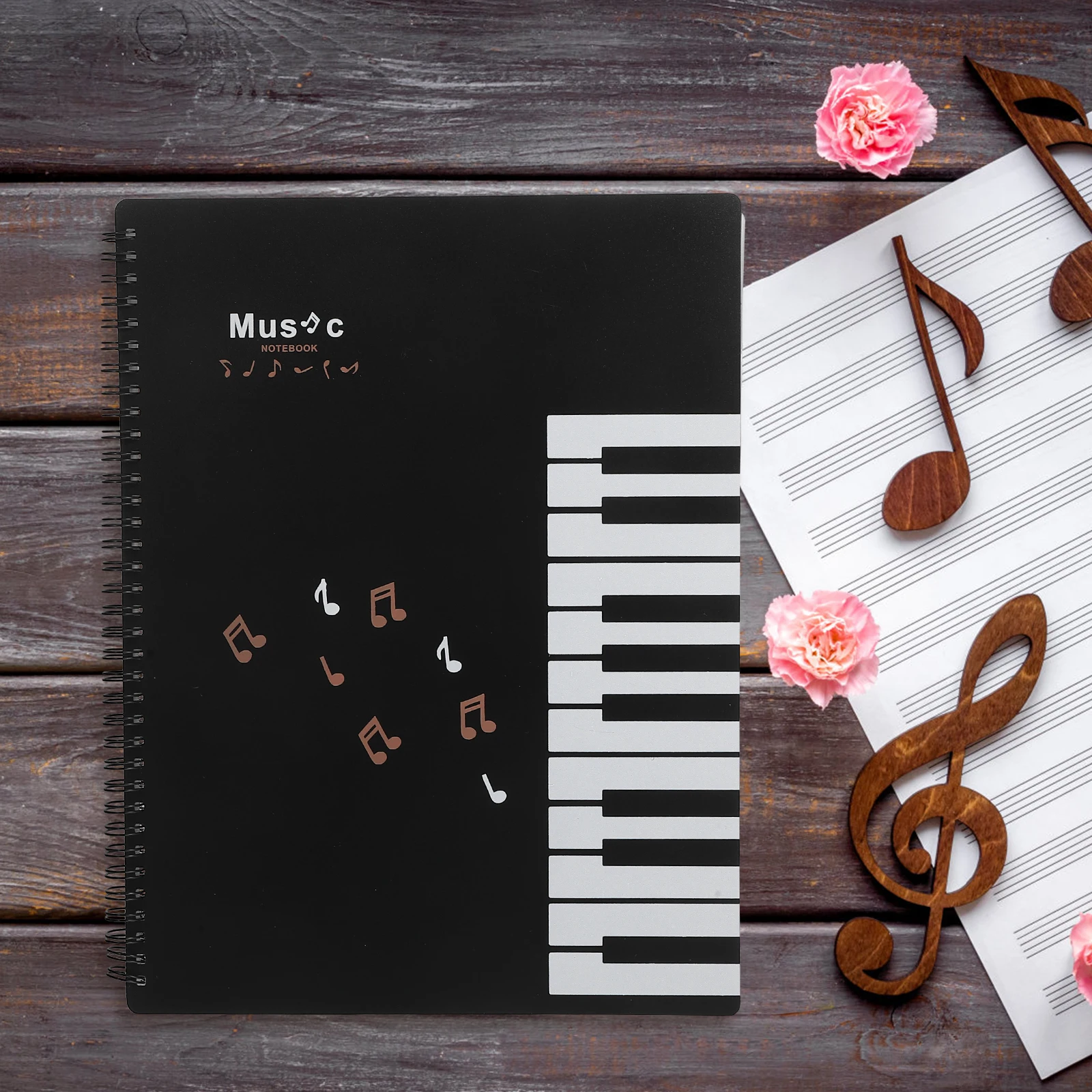 

Sheet Music Piano Book Holder Portable PP Concert Files Musical Flip Binder Storage Documents Music Binder File