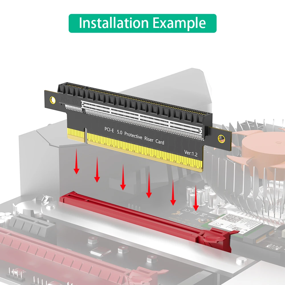PCI-E Express 5.0 16X Stecker auf Buchse Extender PCIe5.0 Schutz-Riser-Kartenadapter