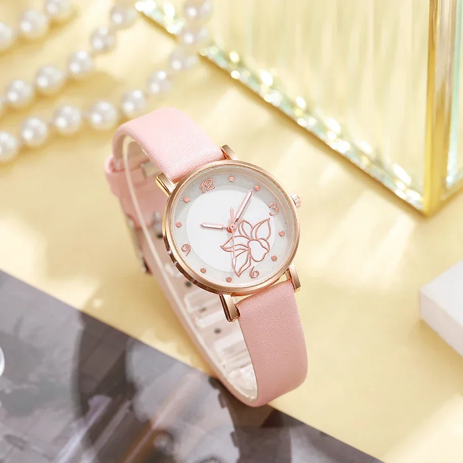 นาฬิกาผู้หญิงแฟชั่นหน้าปัดกลมนาฬิกาควอตซ์สำหรับสุภาพสตรีนาฬิกาข้อมือหนังแบบเรียบง่ายนาฬิกาข้อมือผู้หญิง montre Femme relogio