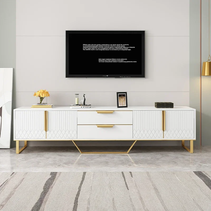 

White Modern Tv Cabinet White Luxury Drawer Universal Home Storage Tv Stand Living Room Suporte Para Tv Chinese Style Furniture
