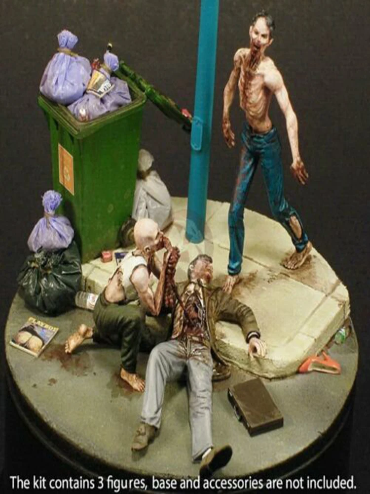 New Unassembled  1/35 Night of the Zombies Eating Man (3 Figures)    Resin Figure Unpainted Model Kit